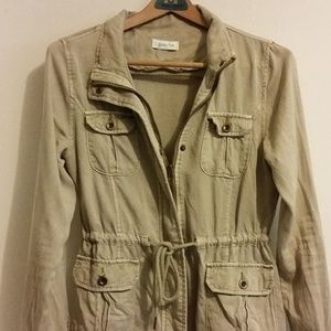 Grace & Lace Washed Tencel Cargo Jacket sz Small